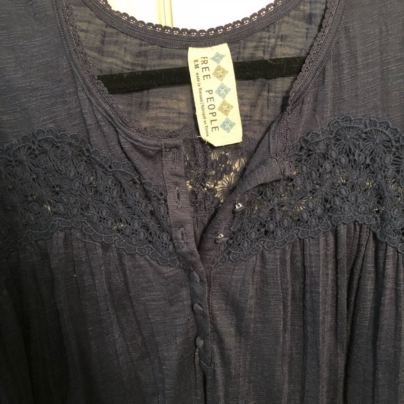 Free People Navy Blouse - Picture 3 of 7